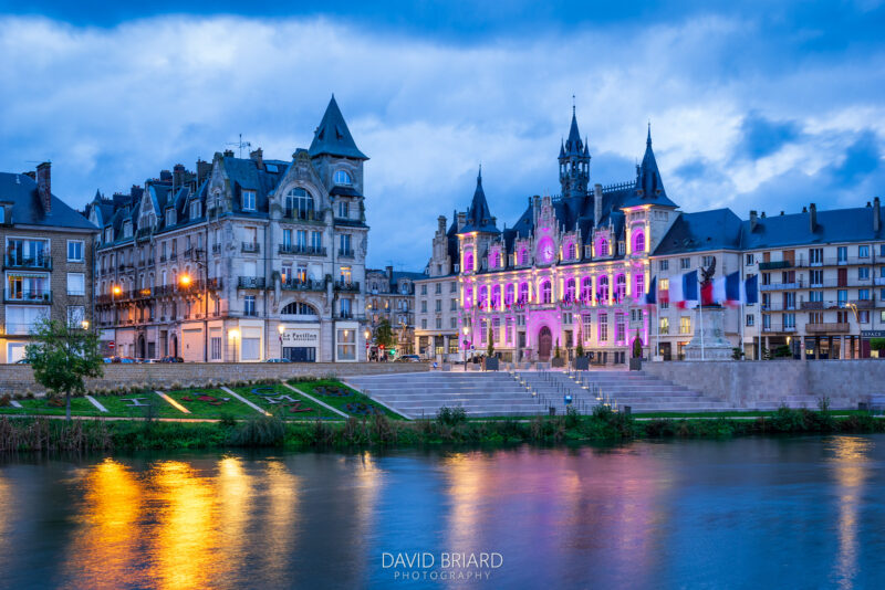 The City Hall of Mézières and Its Reflections in the River Meuse © David Briard